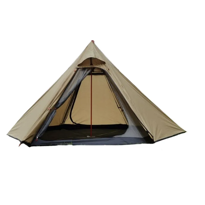 

ZJW STLF High Quality Ultralight Hunting 3 Person Pyramid Tent Hexagonal Camping Double Layer Tipi Hunting Equipment