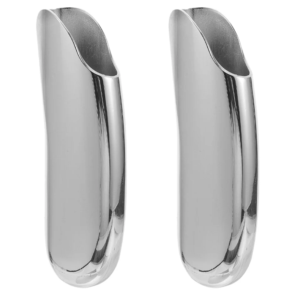 

2pcs Heavy Duty Curved Lighter Case Metal Protective Cover For Outdoor Use Ergonomic Scratch-Resistant Portable Cigarette