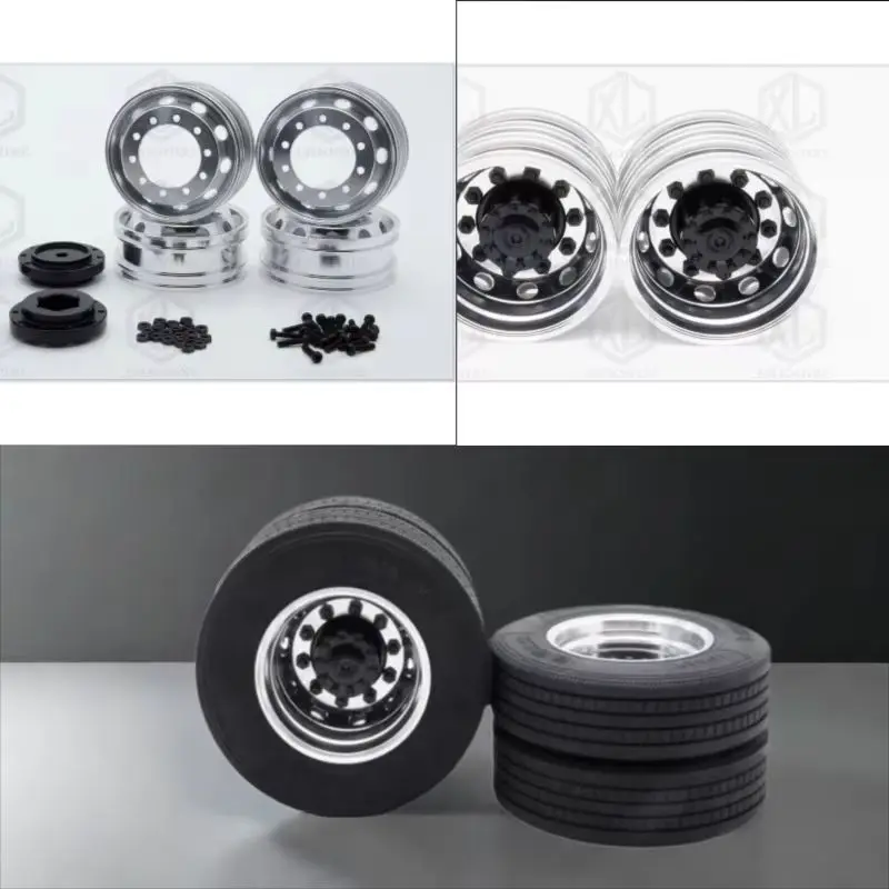 Good Time JXmodel for 1/14 Tamiya  truck metal narrow wheel hub 10 small round hole aluminum alloy rim rc accessories