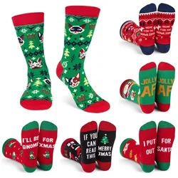 Albero di natale Snow Elk Gift Cotton Happy Men Socks nuovo 2022 autunno inverno natale donna calzini divertente capodanno babbo natale