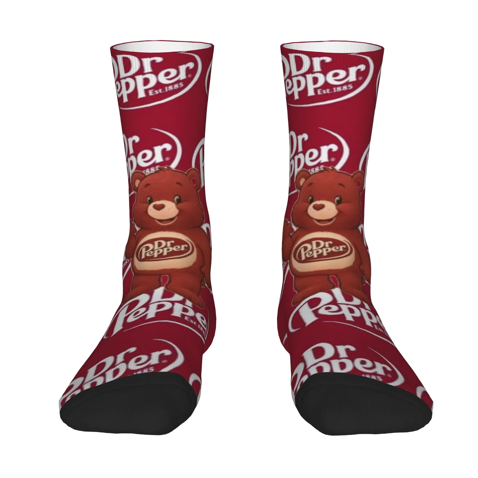1 Pair Funny Sock Dr Pepper Red (8) Vintage Quality Pattern Printed Men Crew Socks Novelty Men's Socks