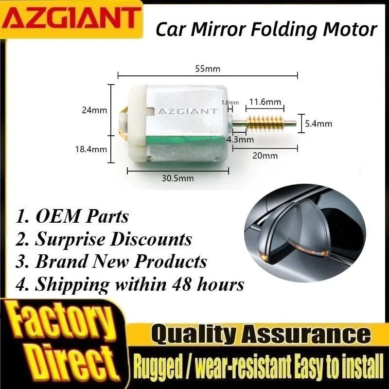AZGIANT 12V Car Side Mirror Folding Motor Electric Fold FC-280 for BMW M5 E60 E61 6 Series E63 E64 Car Accessories
