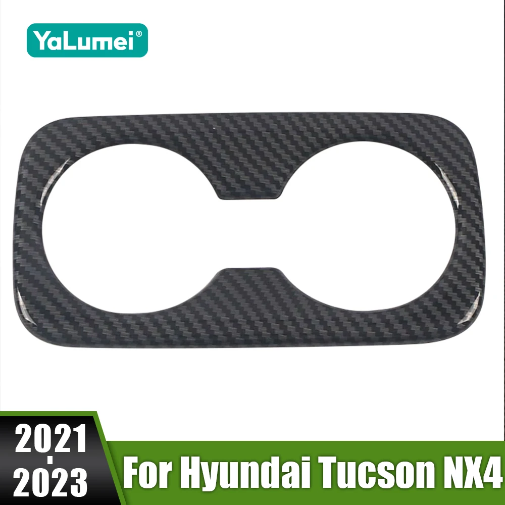 

For Hyundai Tucson NX4 Hybrid 2021 2022 2023 N Line ABS Car Rear Back Seat Armrest Water Cup Holder Trim Panel Decoration Cover