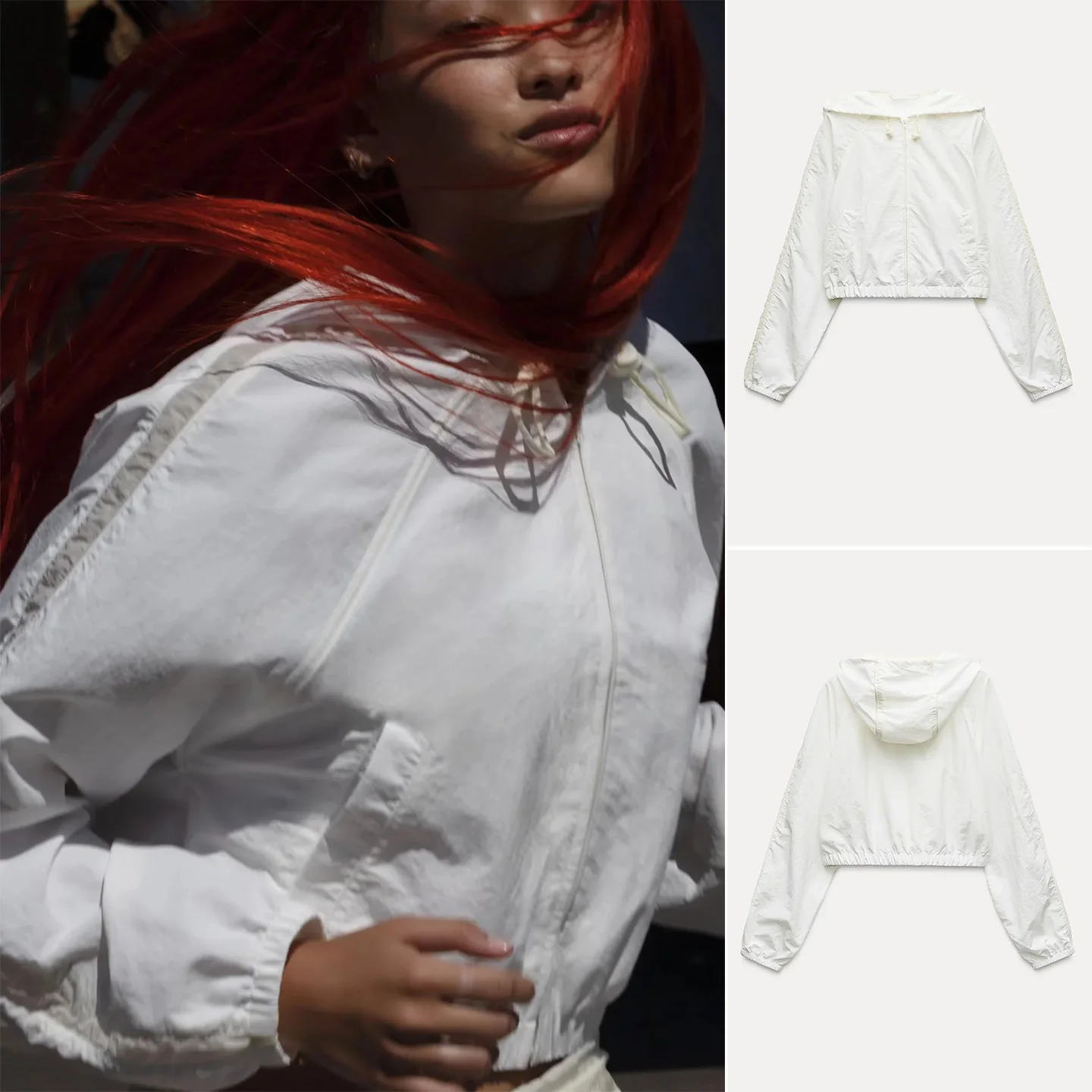 

Mat Sle Нейлоновое пальто с капюшоном Jaet Long Sve Neline ort для женщин, дышащее французское пальто свободного покроя из полиэстера...