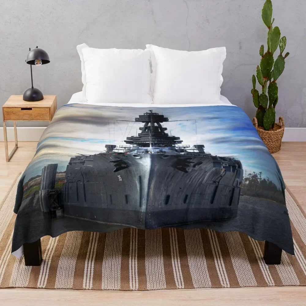 Battleship USS Texas Throw Blanket Flannel Sofa Throw Thins Blankets