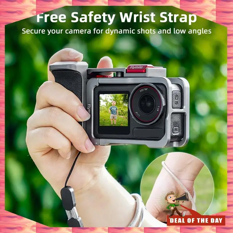 24-Hour Delivery Flymile Metal Camera Grip Frame Case Kit For ACTION 4/3/5PRO Vlog Grip Mount Street Photo