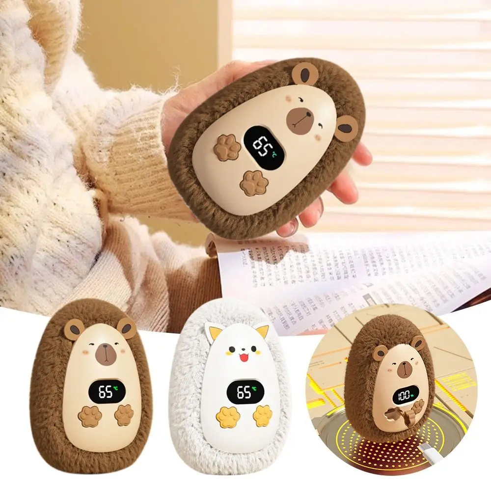 Multifunction Cartoon Capybara Hand Warmer Winter Warm 3 Heating Modes Pocket Heater USB Rechargeable Power Bank Outdoor