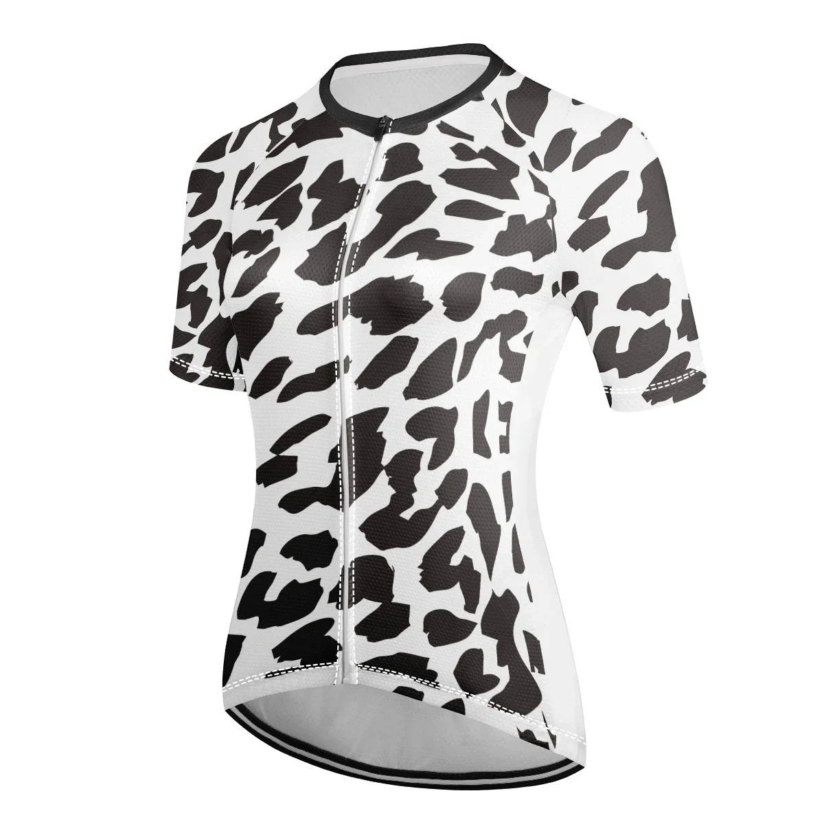 Cycling Womens Clothing leopard print Short Sleeve Mountain Bike MTB Road Bike Clothing Breathable quick drying reflective strip