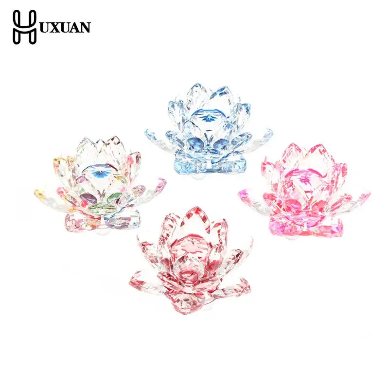 60mm Quartz Crystals Lotus Flower Crafts Glass Fengshui Ornaments Healing Crystals Home Party Wiccan Decor Yoga Gifts Souvenir