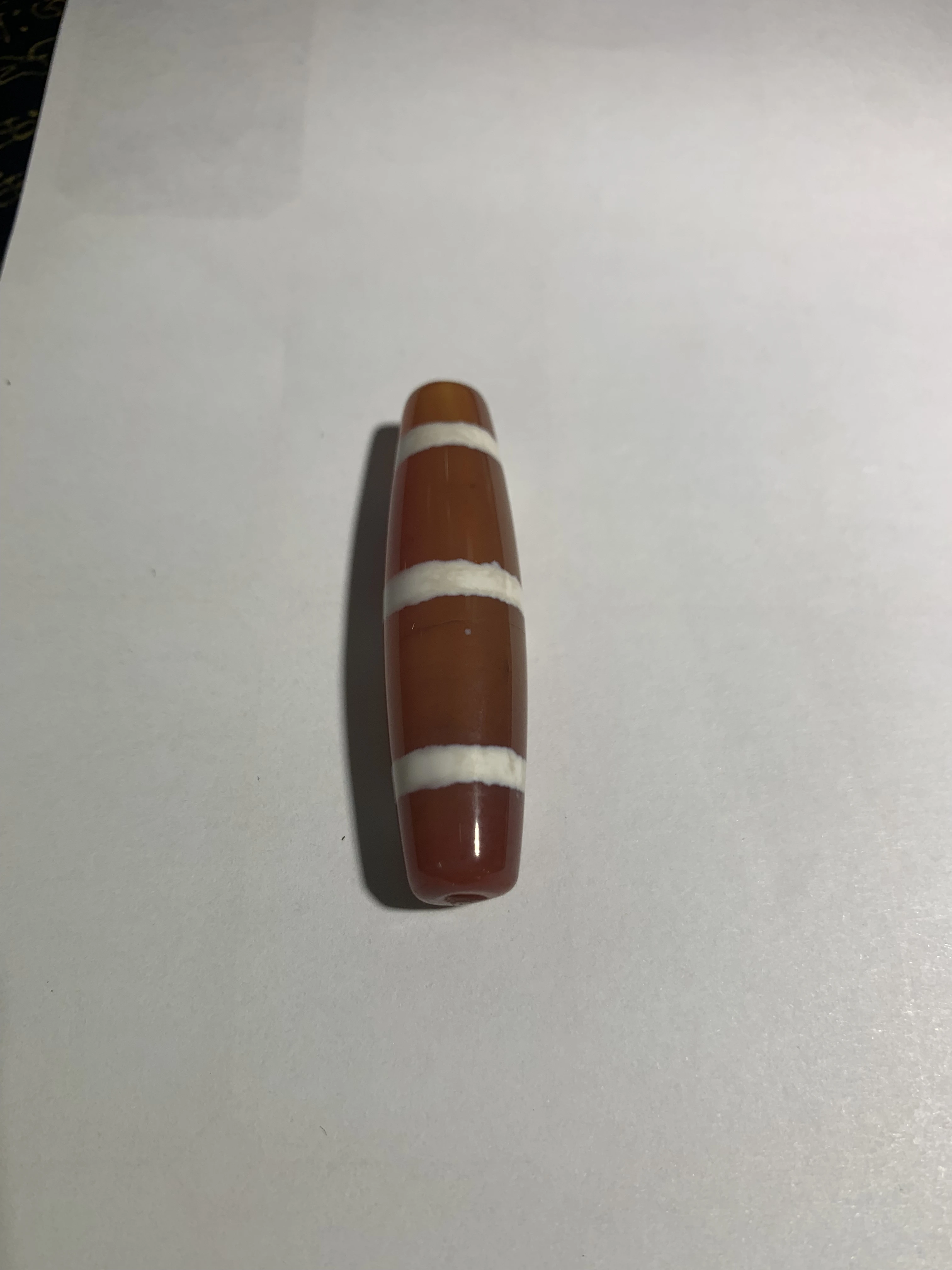 1pcs/lot Natural Agate Three-line Dzi red white weathering pattern Taiwan craftsmanship Men's and women's models diy pendants