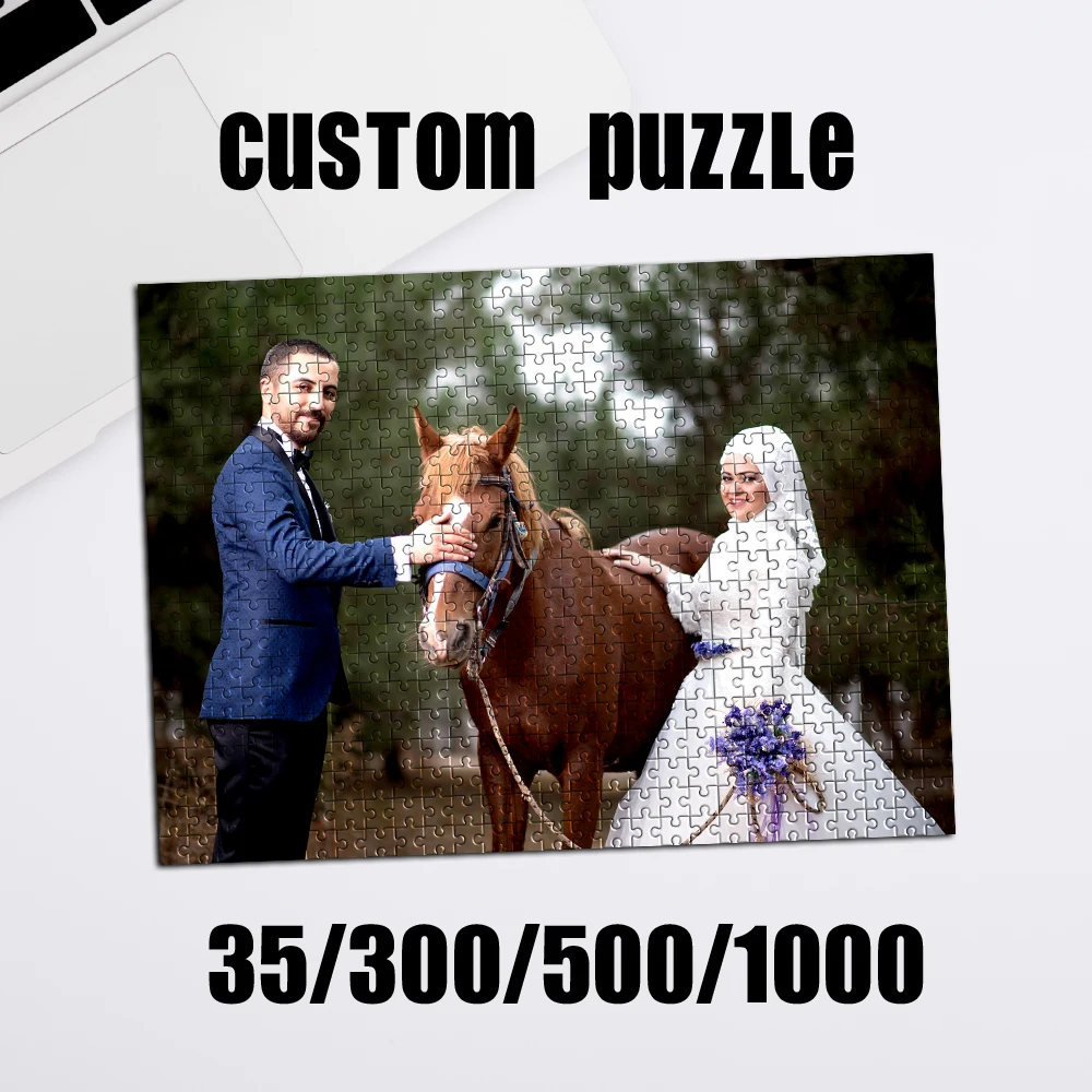 35/300/500/1000pcs Personalized Custom Photo Puzzle wedding photos for Dad Grandmother Grandad Godmother