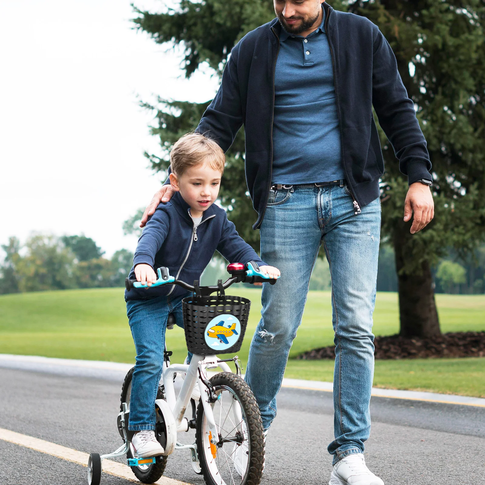 

1Pcs Plastic Detachable Bike Basket Black Front Handlebar Storage Basket Scratch Resistant for Outdoor Ride