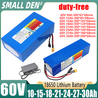 60V 9Ah 12Ah 15Ah 18Ah 21Ah 24Ah 27Ah 30Ah 18650 Lithium battery pack 16S10P 2500W High power With BMS For E-motorcycle scooter