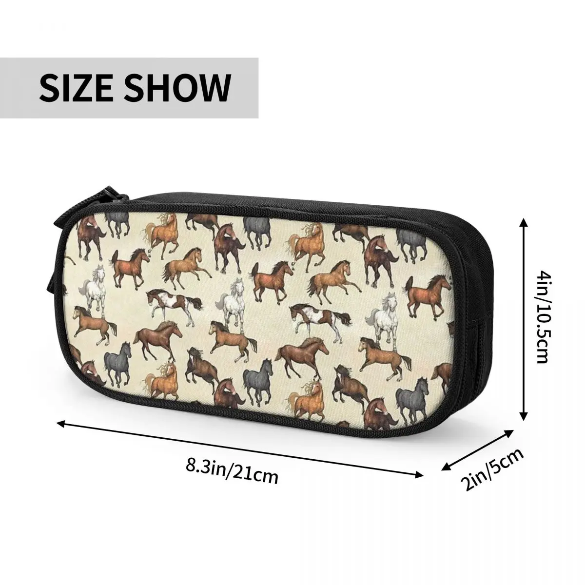 Sunset Horse Pattern Pencil Cases Large Storage Pen Bags Pen Box Pencil Pouch For Boys Girls Students Stationery School Office