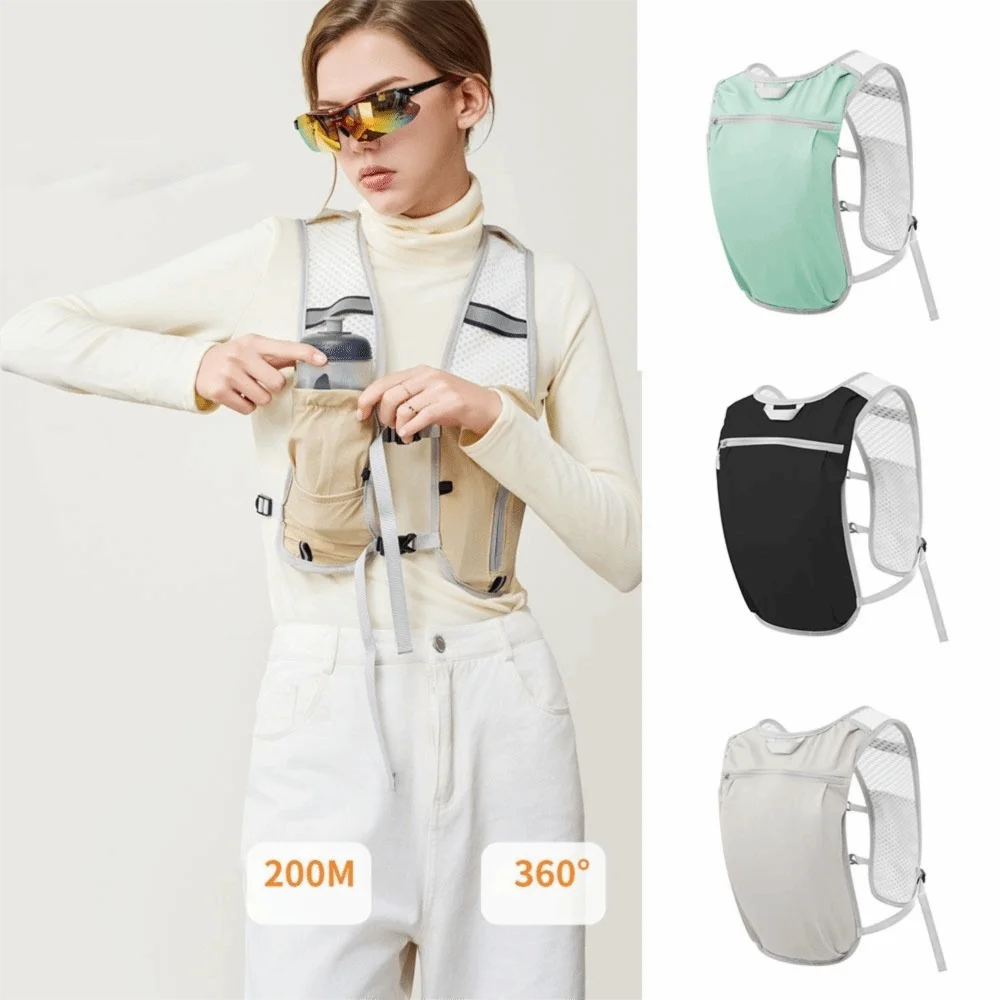 Waterproof Hydration Vest Bag Lightweight Breathable Sports Running Vest Reflective Design Multipocket Water Pack Backpack