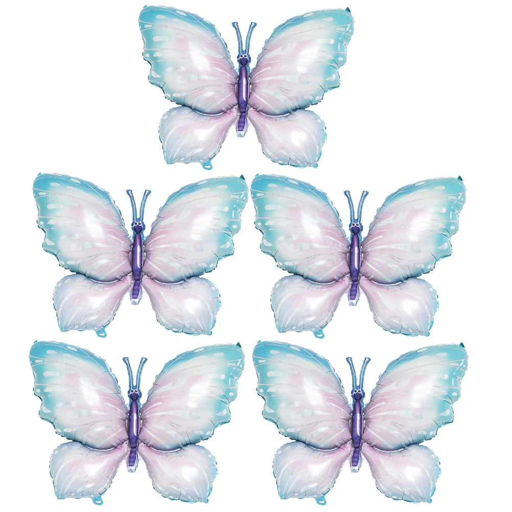 

5Pcs Blue Butterfly Foil Balloons Inflatable Cartoon Decorations for Party Baptism Eucharist Photos Outdoor Indoor