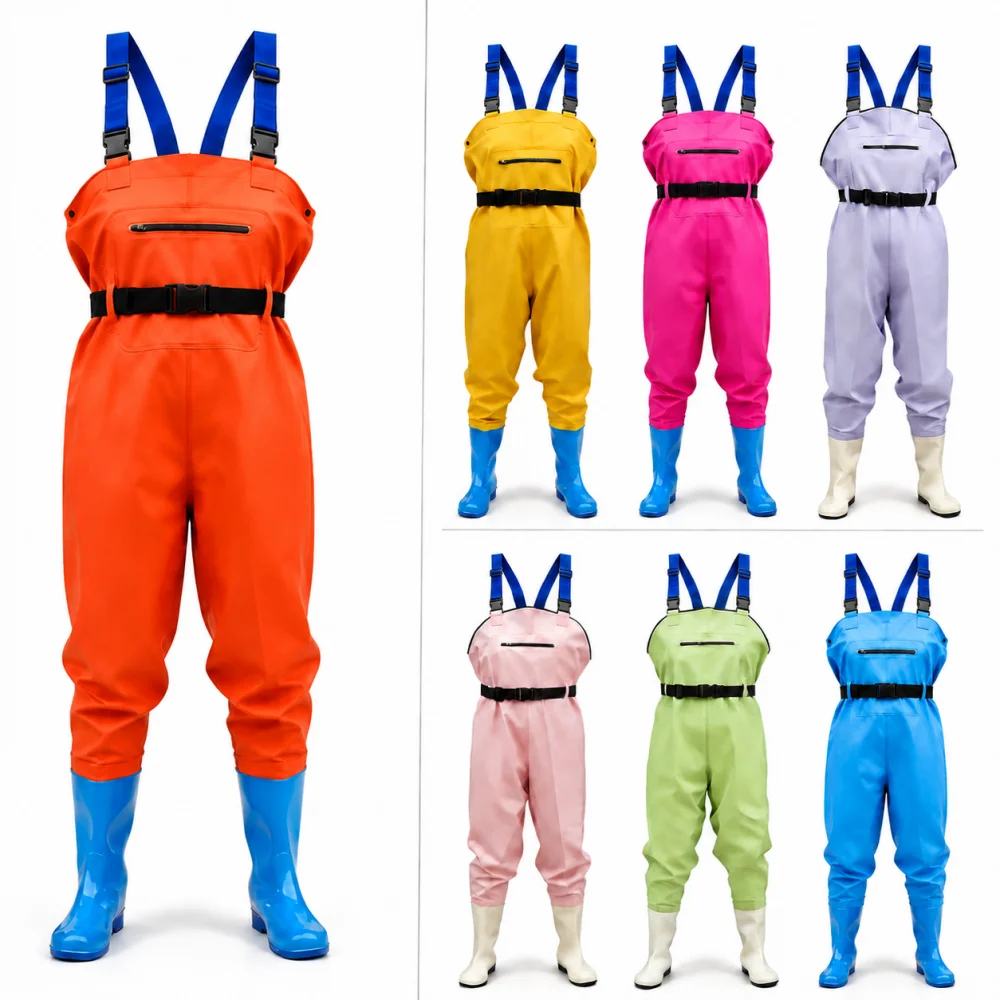 Night cat Chest Waders One-piece Wading Pants Rain Pants Rain Boots One-piece Play with Water for Outdoor Fishing Hunting Clam Digging Farming Tidal Flat Bootfoot