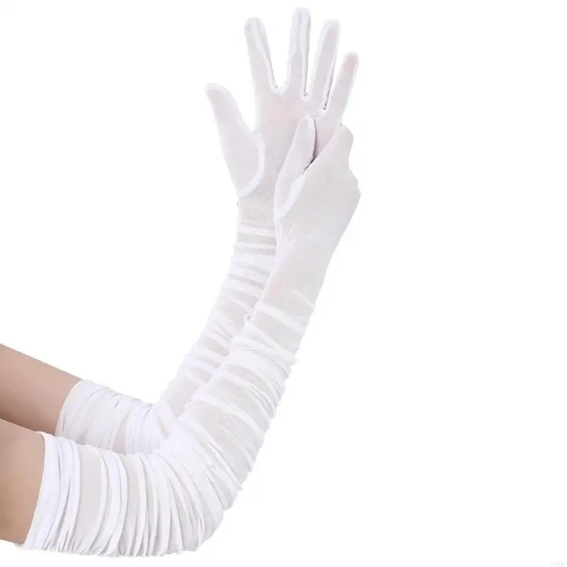 Elegant Stretch Mesh Gloves 70cm 100cm For Party Dancing Engagement Event Y166