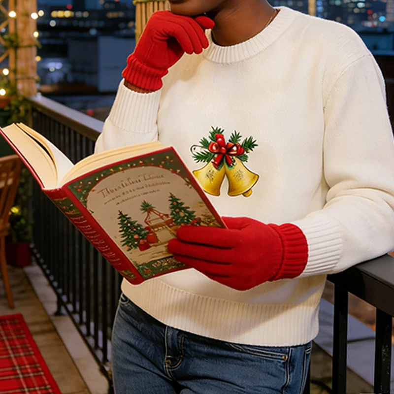 Y2K lindos regalos de Navidad para invierno ropa de calle prendas de punto Harajuku Jersey Vintage suéteres blancos Vintage suéter de punto para mujer