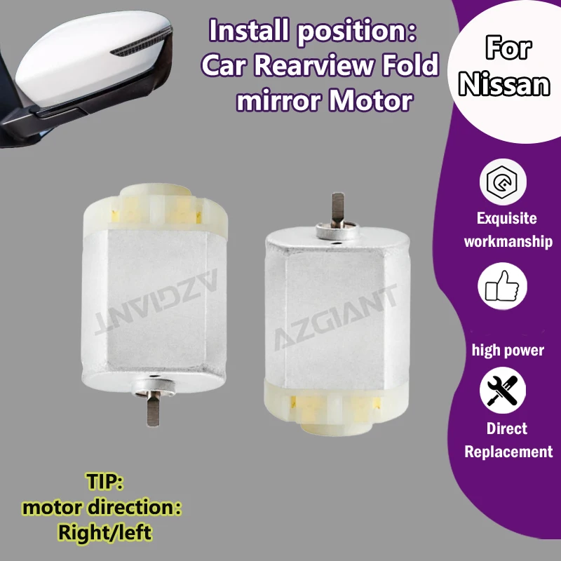 

AZGIANT Car Power Folding Unit Mirror Actuator inner Motor For Nissan Maxima A35 MK7/Versa/Note E11 MK1/X-trail T31 FC-140SA