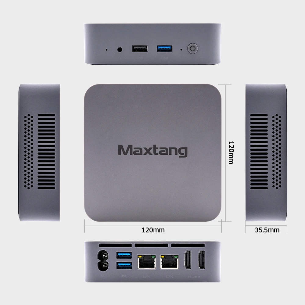 Maxtang Nas N100 Mini PC 2LAN Intel 12th DDR4 16G 500G PCIe3.0 M.2 SSD Pre-installed Windows11 WIFI5 Desktop Gaming Computer PC