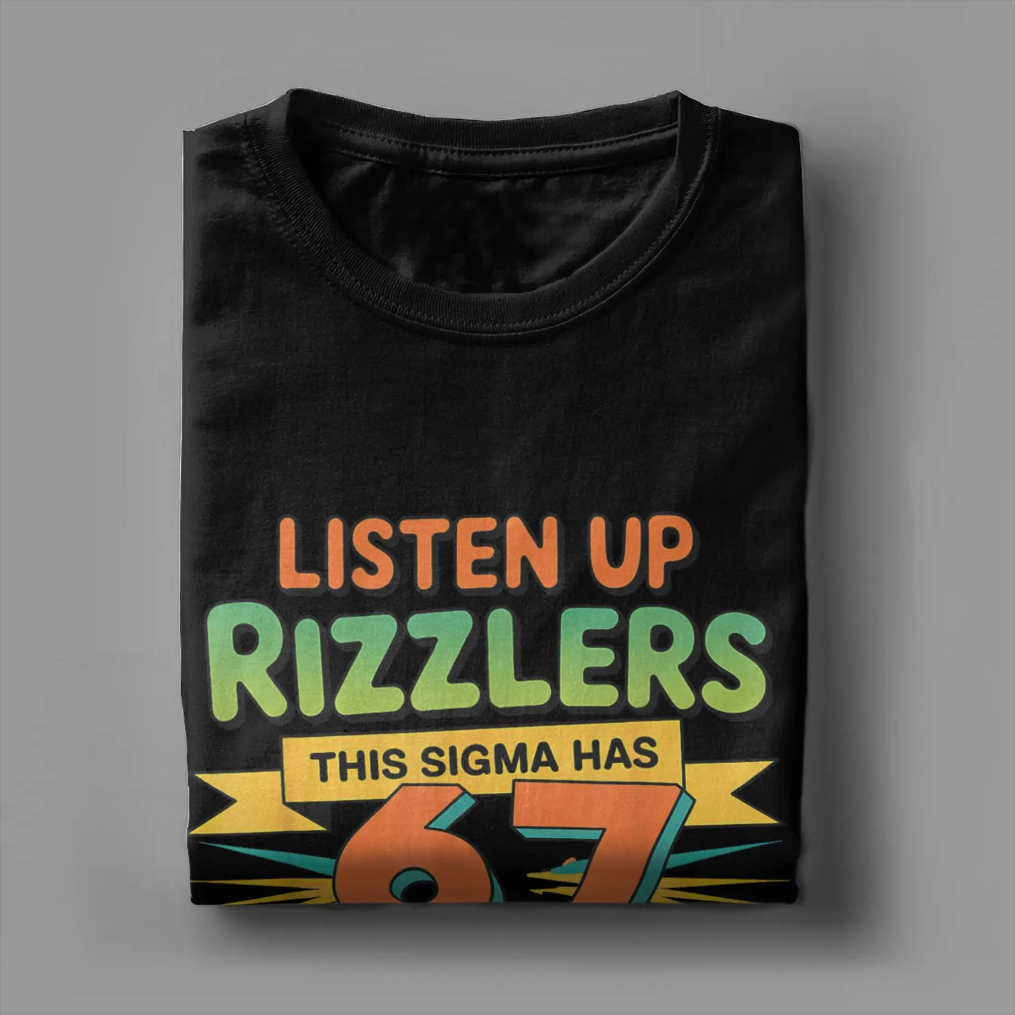 الرجال الاستماع Rizzlers هذا لديه 67 الطاقة تي شيرت الملابس القطنية الجدة قصيرة الأكمام طاقم الرقبة تي شيرت حجم كبير تي شيرت