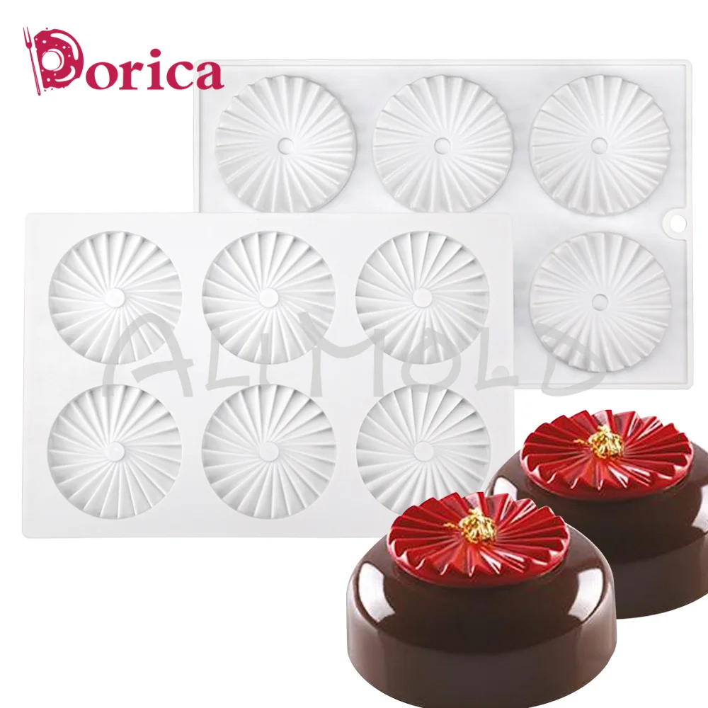 Dorica 6 Holes Origami Design Silicone Mold Chocolate Mousse Mould Cake Decorating Tools Kitchen Bakeware Accessories