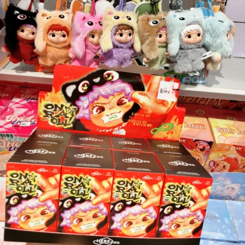 

Hot Genuine Wakuku Mini V3 On A Roll Series Keychain Vinyl Plush Doll Blind Box Trendy Kawaii Mystery Box Toy Kids Birthday Gift