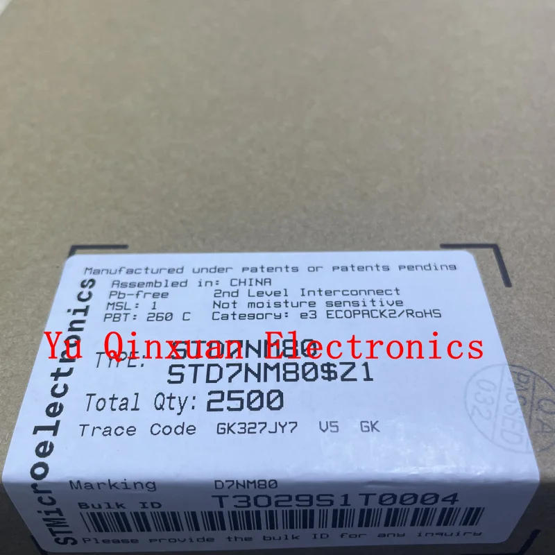 STD7NM80 Package TO-252-3, working temperature -55℃ ~ 150℃, new original stock