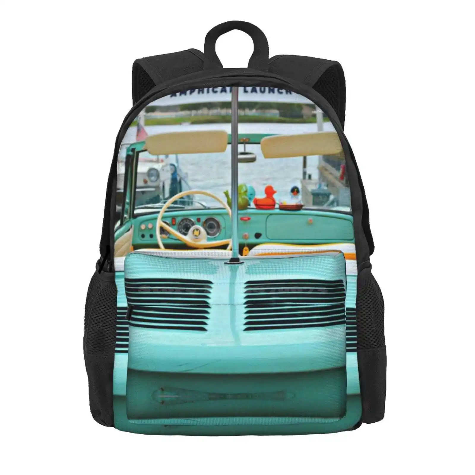 Amphicar Hot Sale Schoolbag Backpack Fashion Bags Walt World Downtown Springs Amphicar Launch Boathouse Rubber Duckie Retro