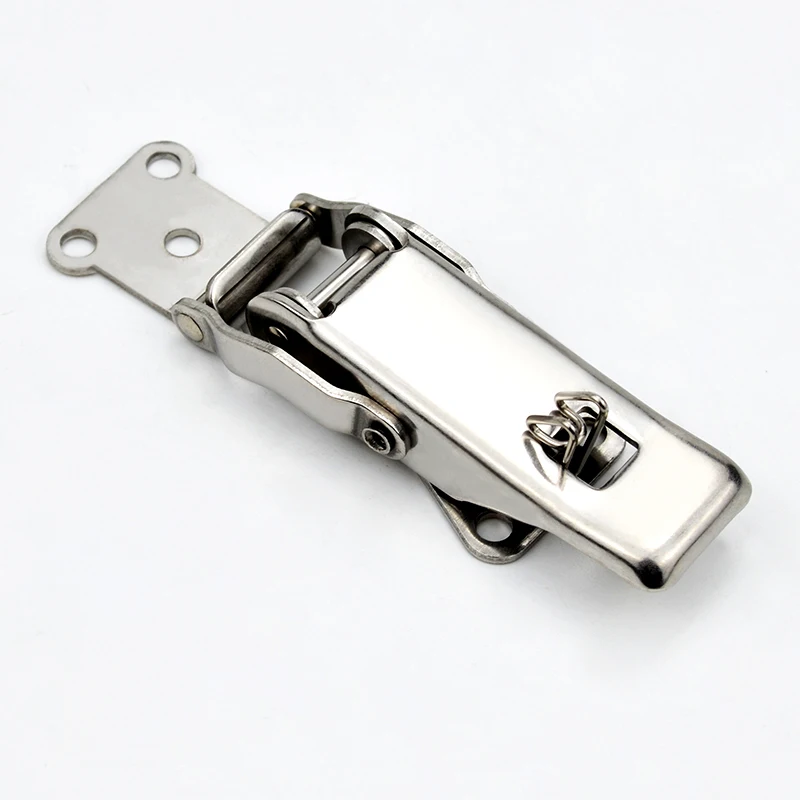 Stainless Steel Buckle Snap Hasp Cabinet Luggage Closure Spring Loaded Toggle Tie DIY Metal Buckles Lock Fasteners Tools