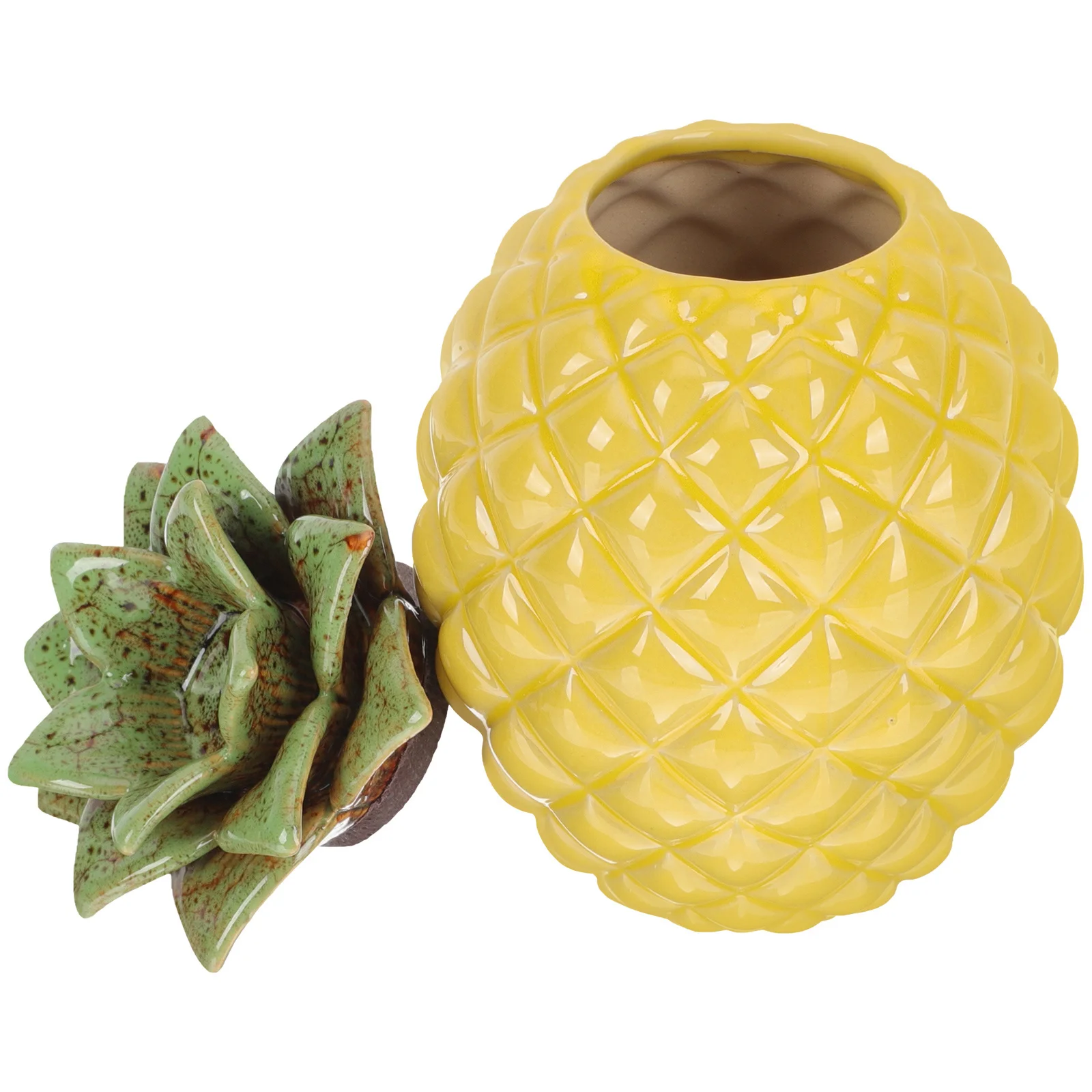 

Tea Holder Organizer Storage Jars Porcelain Canister Ceramic Pineapple Container