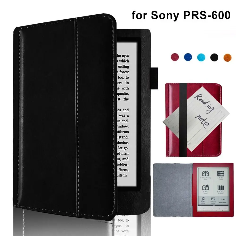 

PU Leather 6 inch e-Reader Cover Shockproof Anti Scratch Full Protective Shell Wear Resistant Retro Case for Sony PRS-600