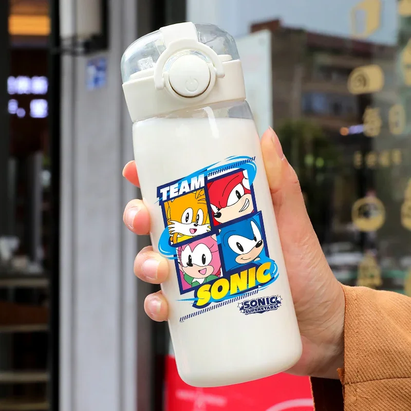 400ml Sonics Water Bottle Cartoon Anime Figure Water Cups Large Capacity Sport Casual Leak-proof Lightweight Drinking Cup Gift