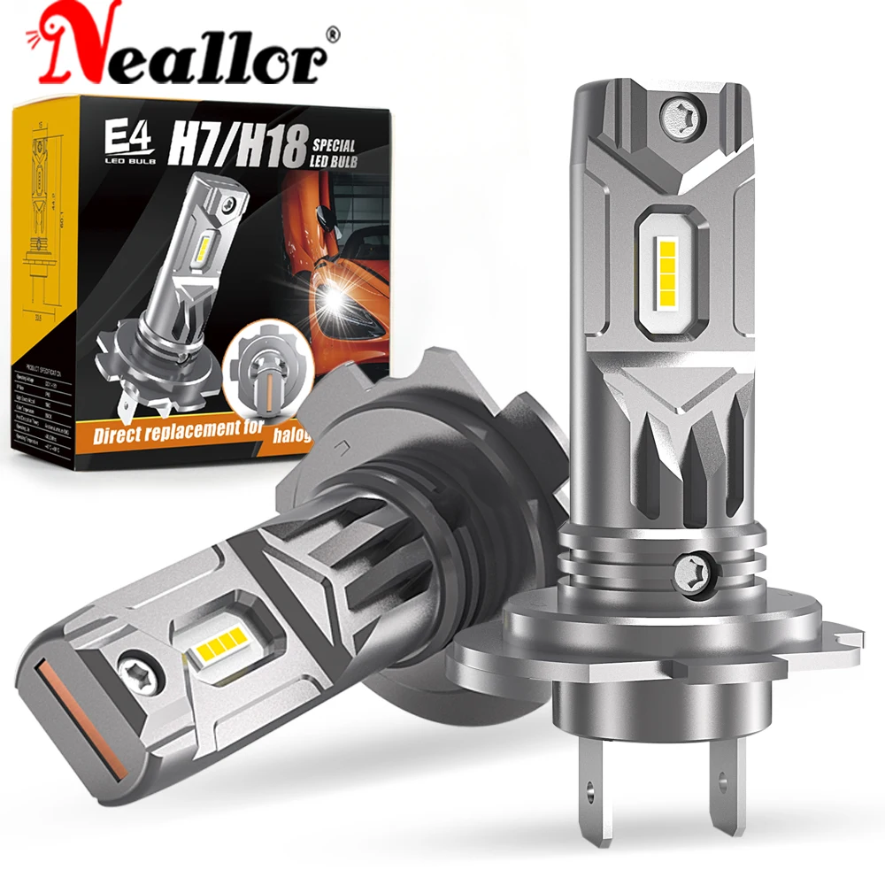 2pcs High Power H7 LED Headlight Bulbs Super Bright Powerful No Adapter Required Car Turbo Diode White Moto Fog Lamp 12v 55W H18