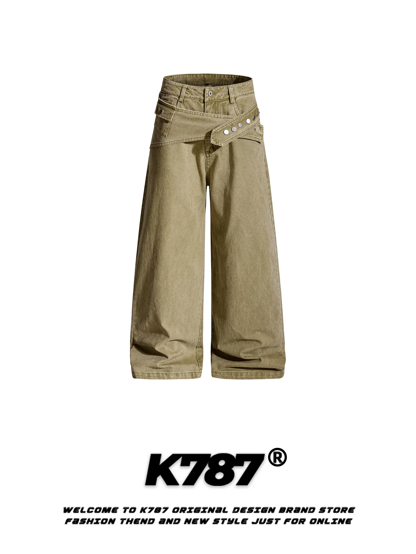 

Рабочие брюки K787 в американском ретро-стиле, с высокой талией, широкими штанинами, стройнящие, повседневные, свободные, прямые, в пол, для мужчин и женщин