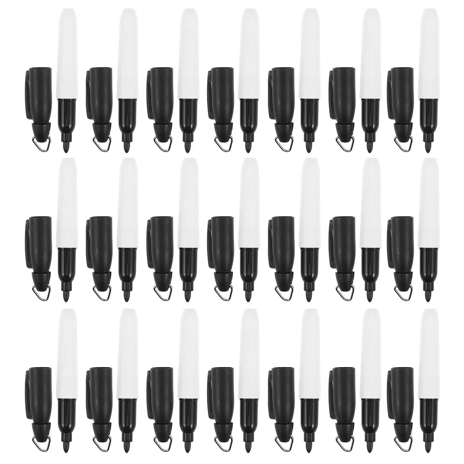 Mini marqueurs permanents noirs portables, 50 pièces, marqueur de ligne pour balle de golf, marqueur triangulaire à clipser, marqueurs de dessin pour artistes