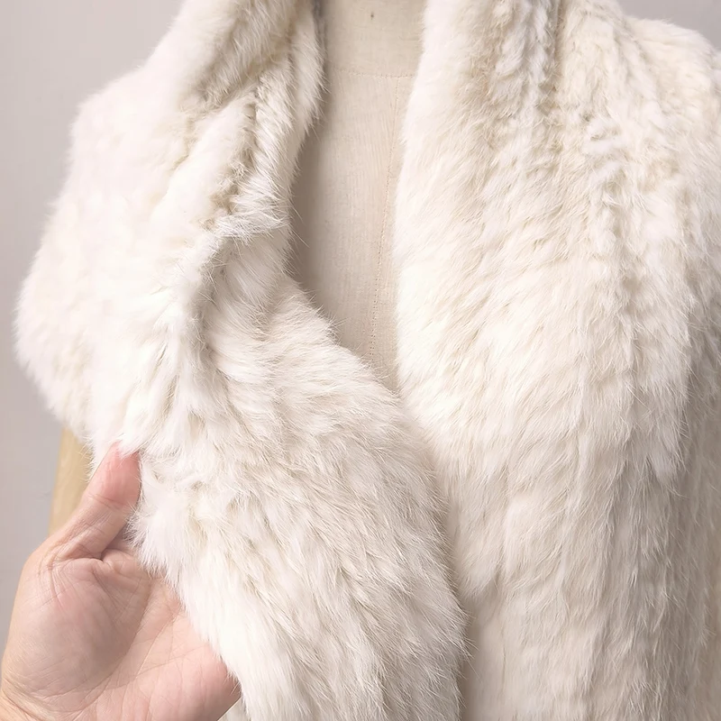 Women Real Rabbit Fur Shawl With Tassel Long Female Hot sale Fashion Luxury Genuine Fur Wrap Female Cape