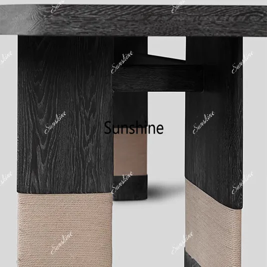 Medieval Style Solid Wood Oak Eco-Friendly Durable Dining Table French Retro Simple Table Chair Combination for Family Dining image 5
