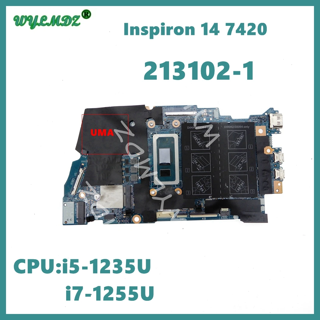 

213102-1 With i5-1235U i7-1255U CPU Laptop Motherboard For Dell Inspiron 14 7420 2-in-1 Mainboard CN 0DNRR6 0MPPFT Fully Tested