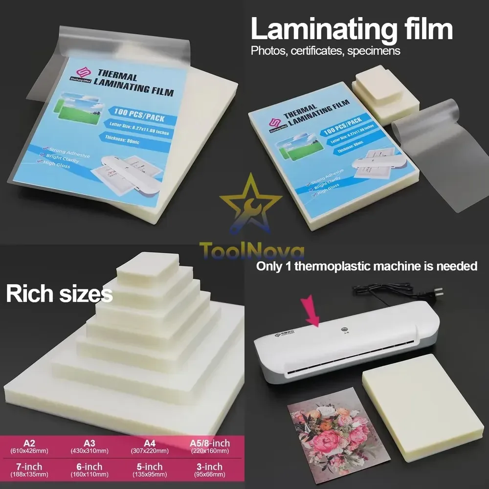 80mic 66*95mm 100pcs Professional Manufacturer A4 Lamination Punch Film Matt Lamination Films Supplier for Photos Credentials