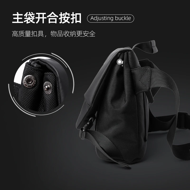 Septwolves PVC Leather Shoulder Bag Waterproof Men Messenger Bag With Anti-theft zipper Pocket, Shock-Proof 11 Ipad Compartment