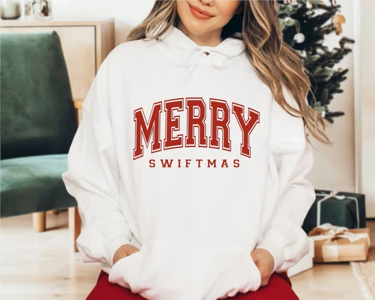 

Women's Merry Christmas Sweatshirt, Vintage Swiftie, The Eras Tour, Funny Cute Trendy Crewneck Pullover, Winter Hoodies