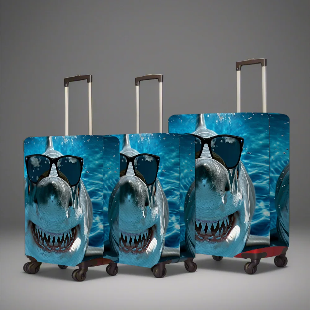 

1 Shark Printed Luggage Cover Lightweight/Luggage Cover Durable, Washable Luggage Cover