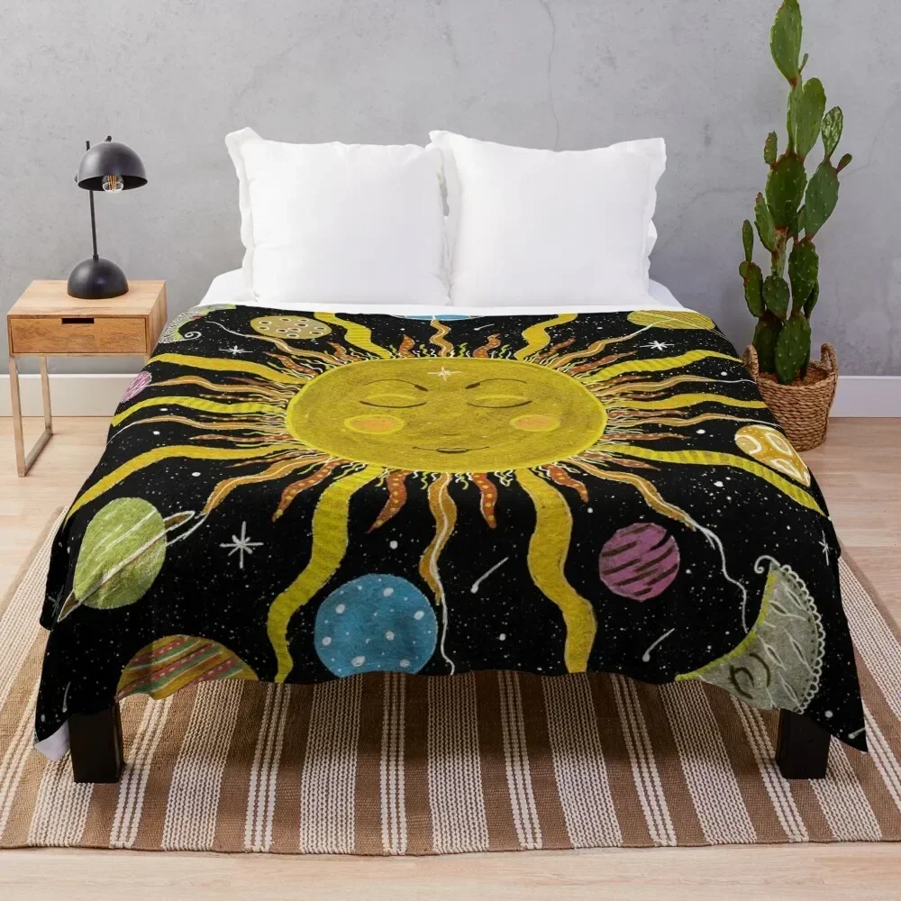 

Solar Throw Blanket Outdoor Soft Blanket for Picnic Beach Camping