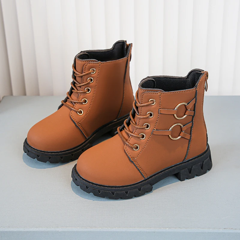 

Autumn Fashion Boots For Girls PU Leather Waterproof Girl's Boots 2025 Trend Fashion Teenager Girl's Boots Casual Footwear