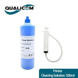 Qualicom-Solución de limpieza Universal para impresora, cabezal de impresión de inyección de tinta Compatible con Epson Brother, HP, CANON, 500ml