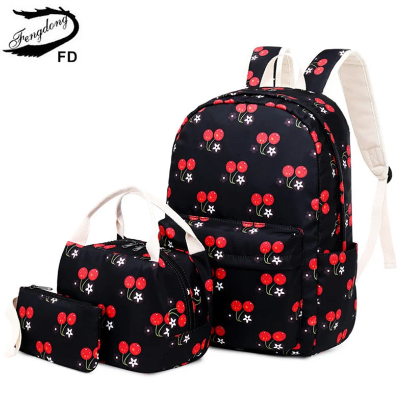 girls flower school backpack kids bag chinese style floral children lunch pencil set book