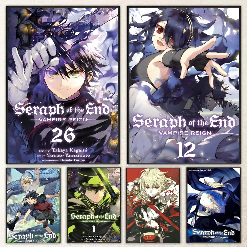 Anime Seraph of the End Poster Self Adhesive Waterproof PP Poster Coffee Shop Bar Wall Sticker Home Room Decor Wall Art