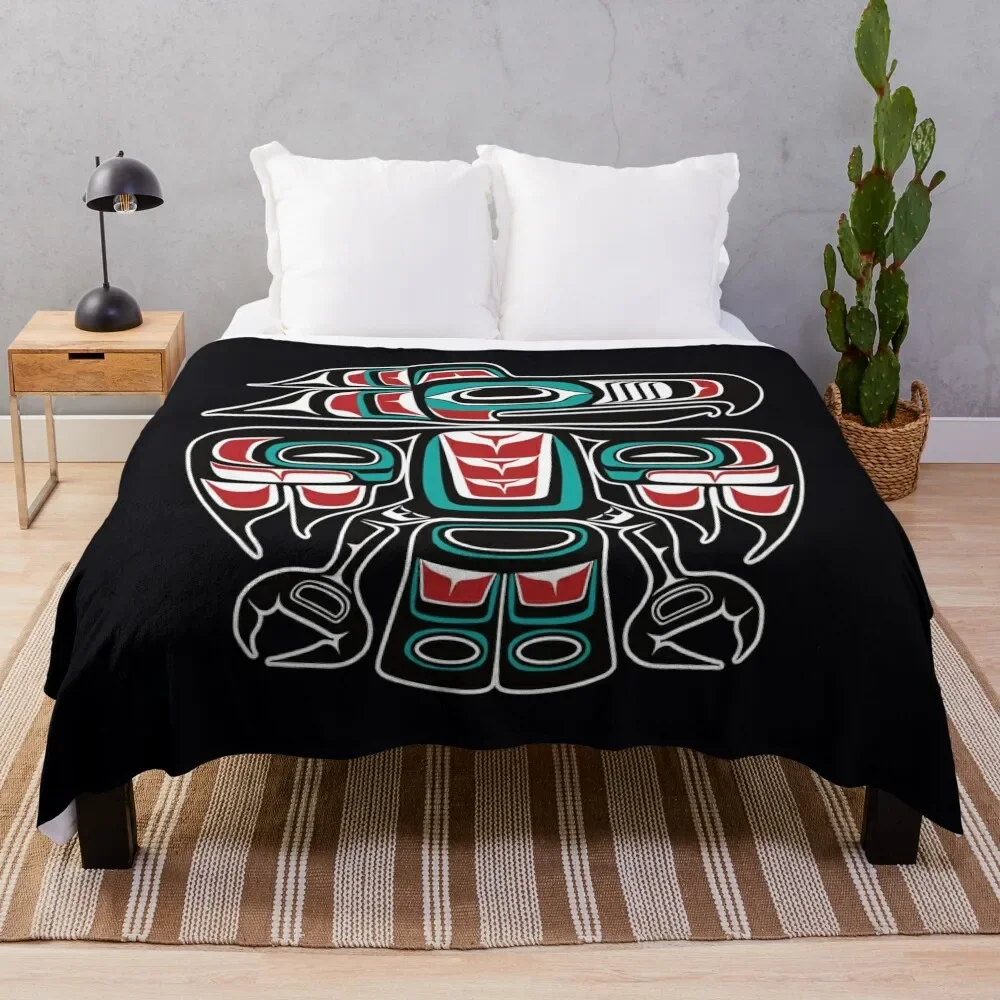 

Haida Tlingit Native Raven Totem \t Throw Blanket Moving halloween Blankets